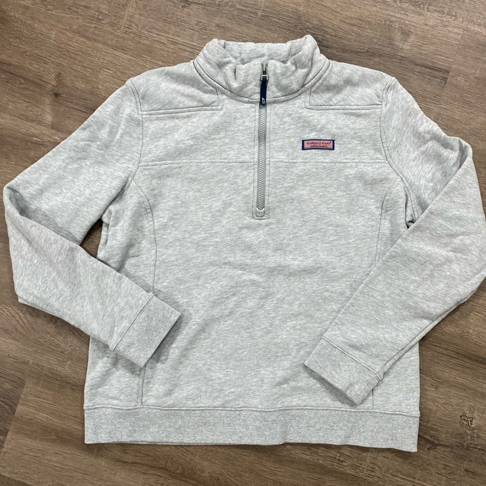 Vineyard Vines 1/4 Zip Sweatshirt Gray Size L